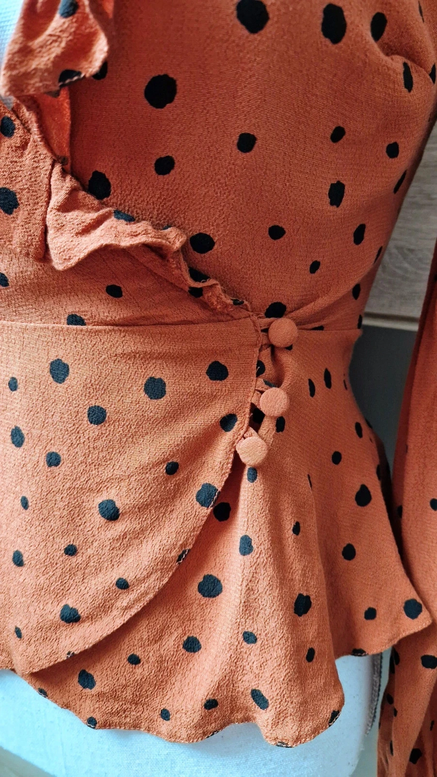 Blouse cache cœur à pois – photo 2